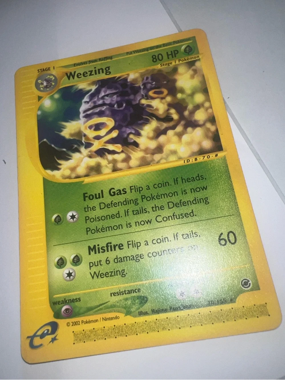 Pokemon Weezing Card - Yellow, Green